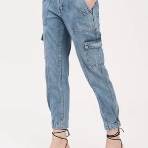 Derek Lam 10 Crosby Elian Utility Pant Denim Carpenter Style Peg Leg Jeans 32
